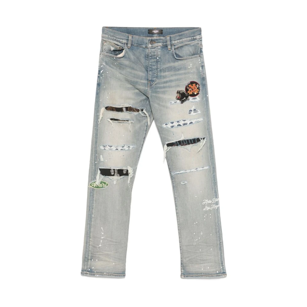 Amiri Lichtblauwe Ripped Jeans Blue Heren