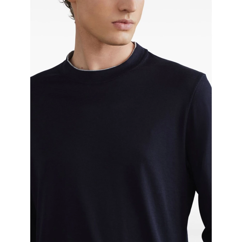 BRUNELLO CUCINELLI Stijlvolle T-shirts en Polos Blue Heren