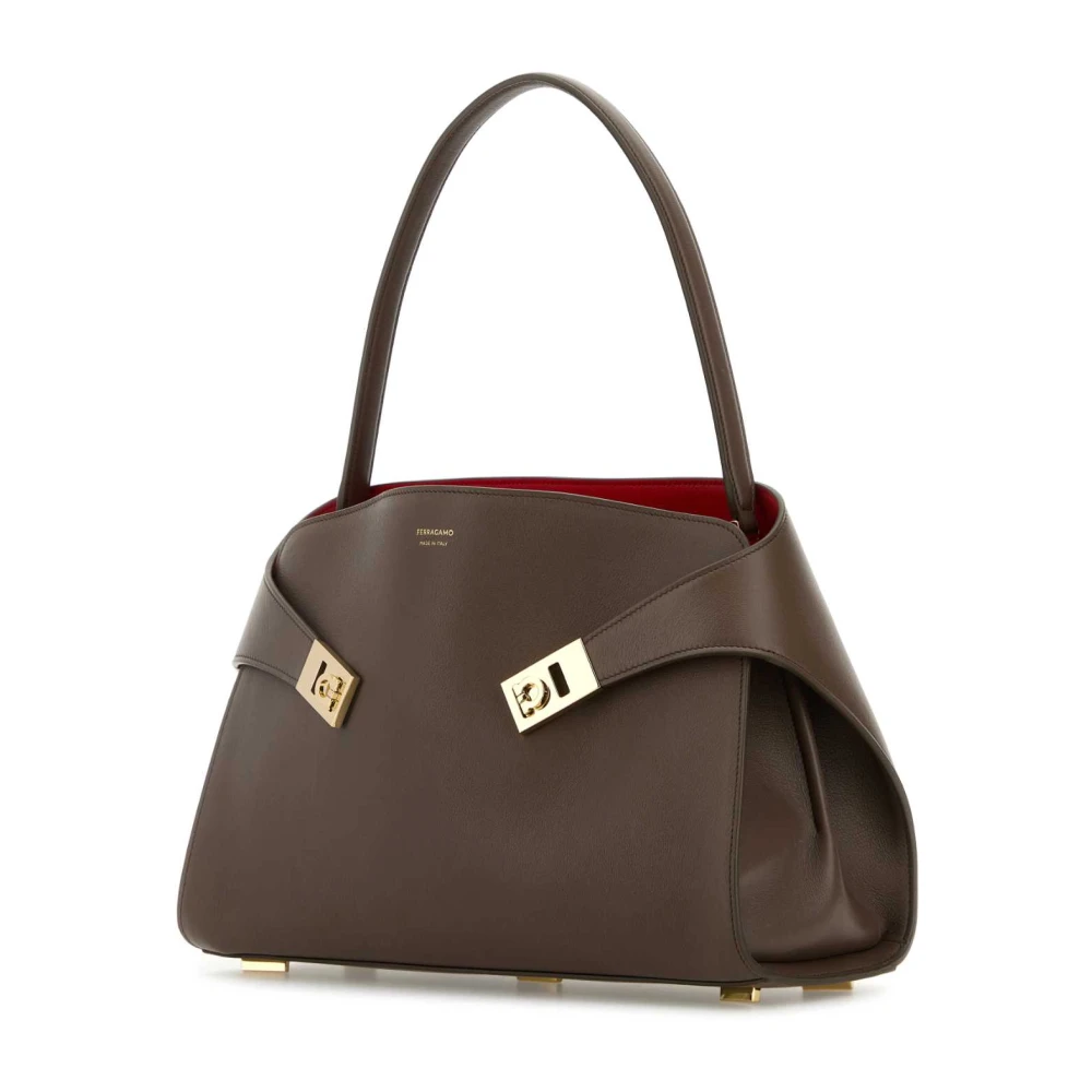 Salvatore Ferragamo Zachte schoudertas van bruin leer Brown Dames