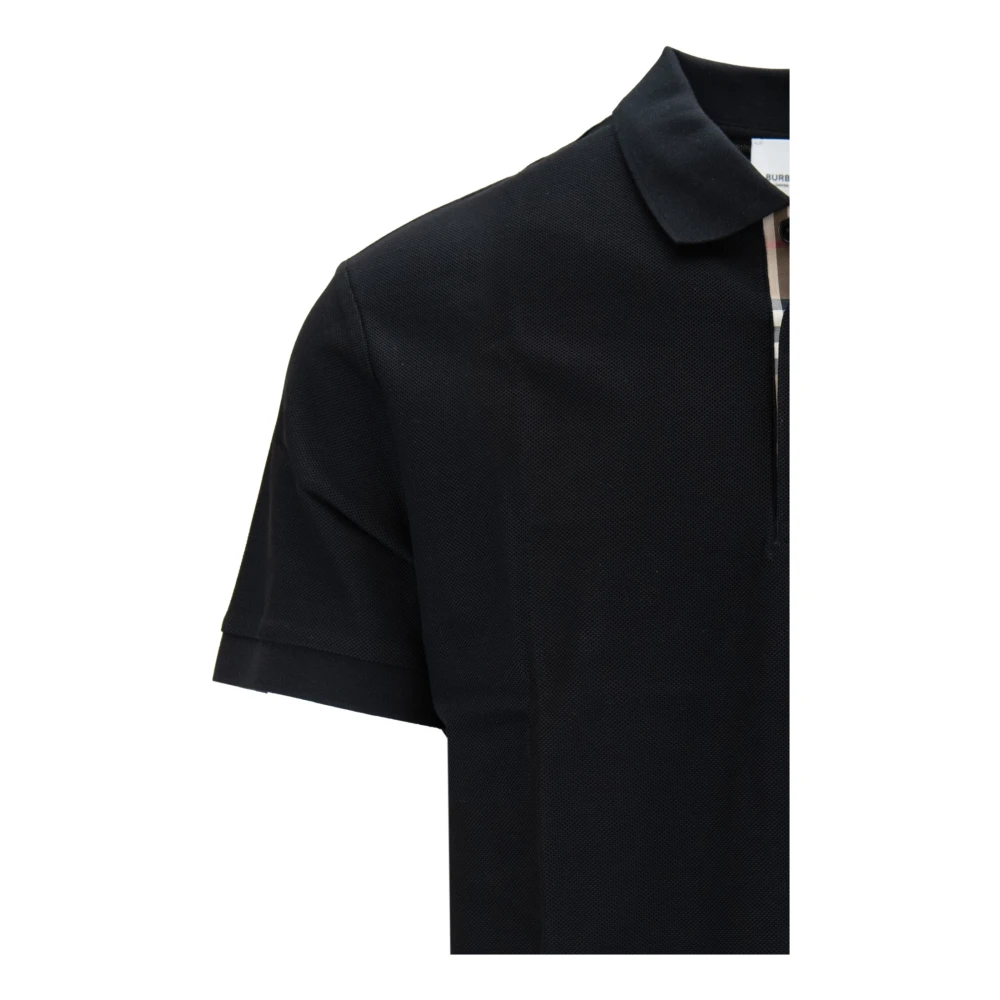 Burberry Heren Polo Shirt met knopen Black Heren
