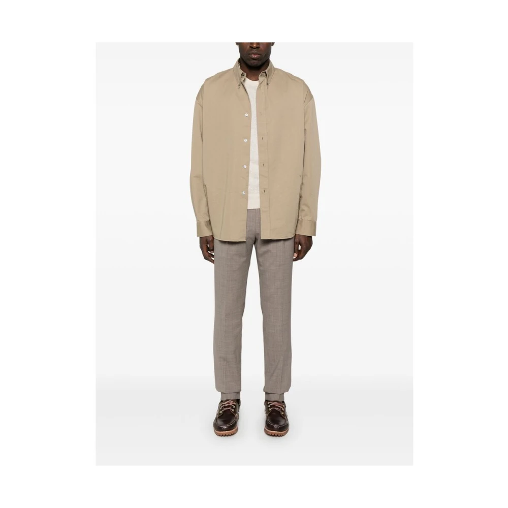 Pt01 Beige Broek met Verborgen Knoop Beige Heren