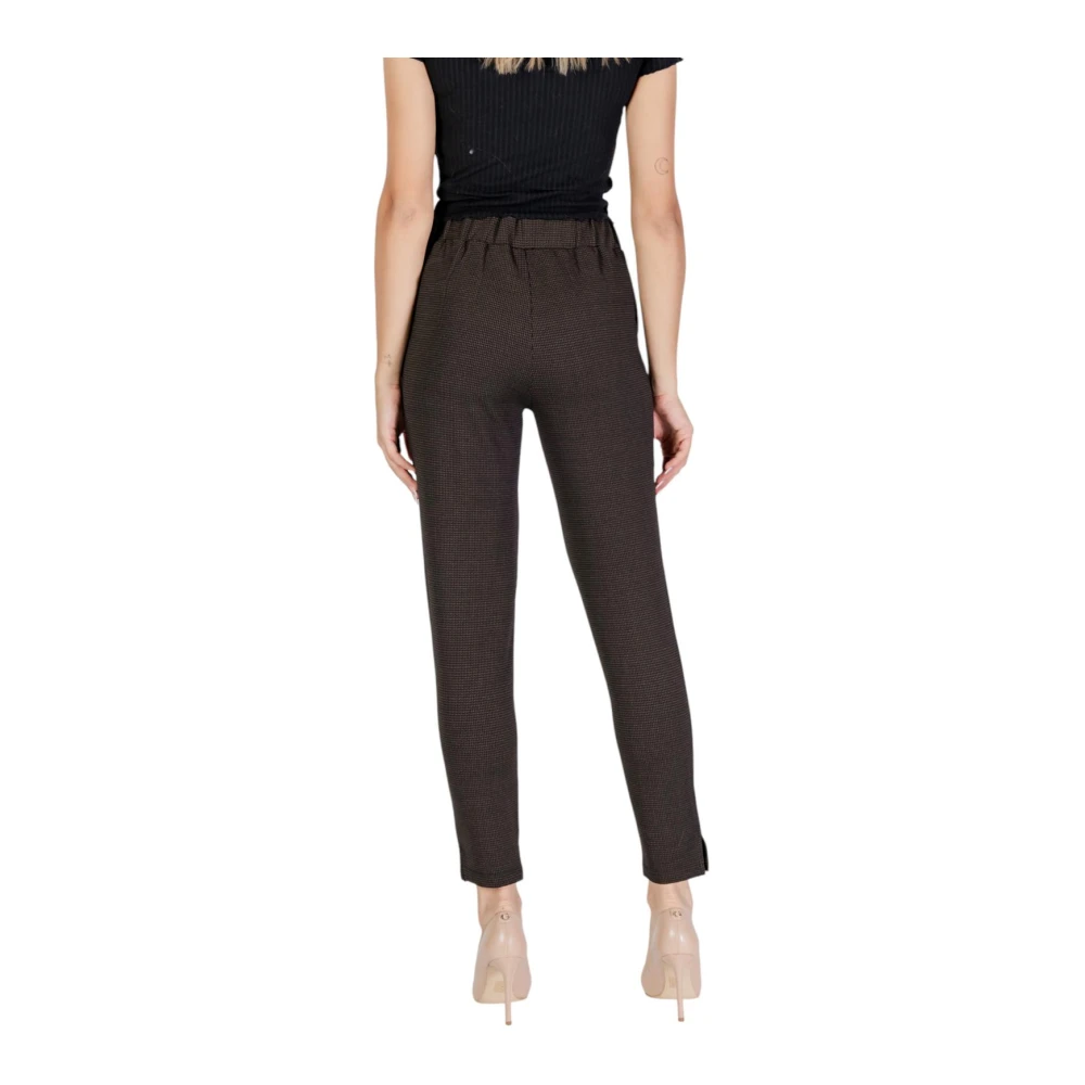 Ichi Bruine ritsvastgemaakte herfst winter broek Brown Dames