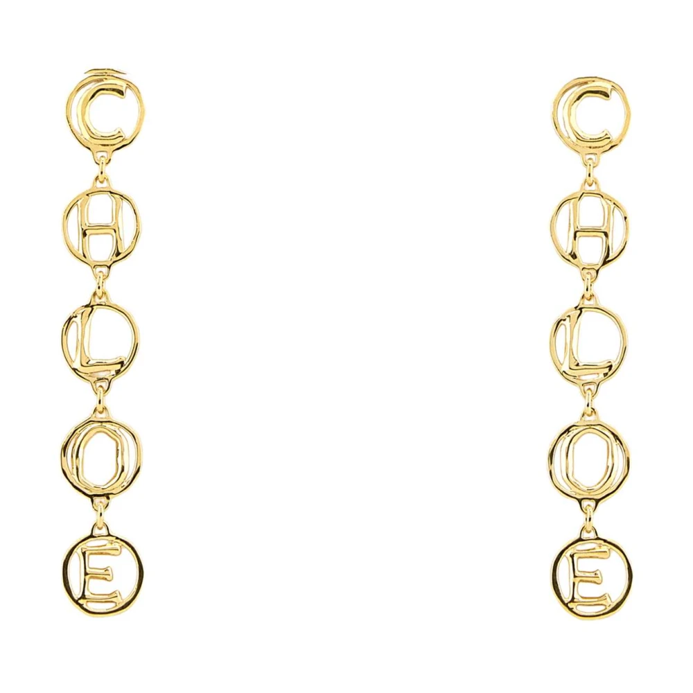 Chloé Women's Yellow Script Earrings - Earrings - One Size - Accessories
