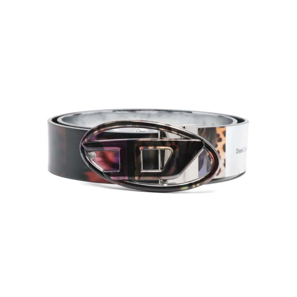 Diesel Metallic Finish Oval Logo Riem Multicolor Unisex