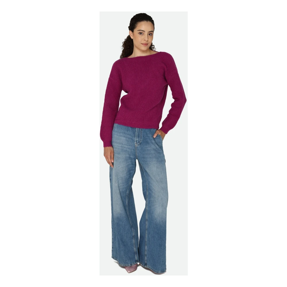 PATRIZIA PEPE Pruim V-hals trui Purple Dames