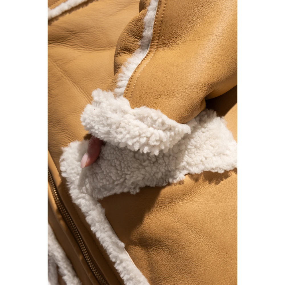 Halfboy Shearling jas met zakken Brown Dames