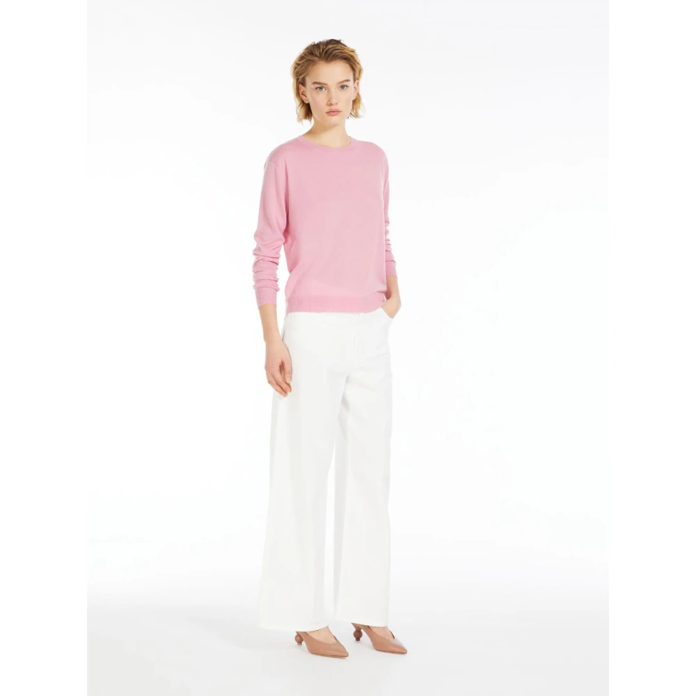 Max Mara Round-neck Knitwear Pink Dames