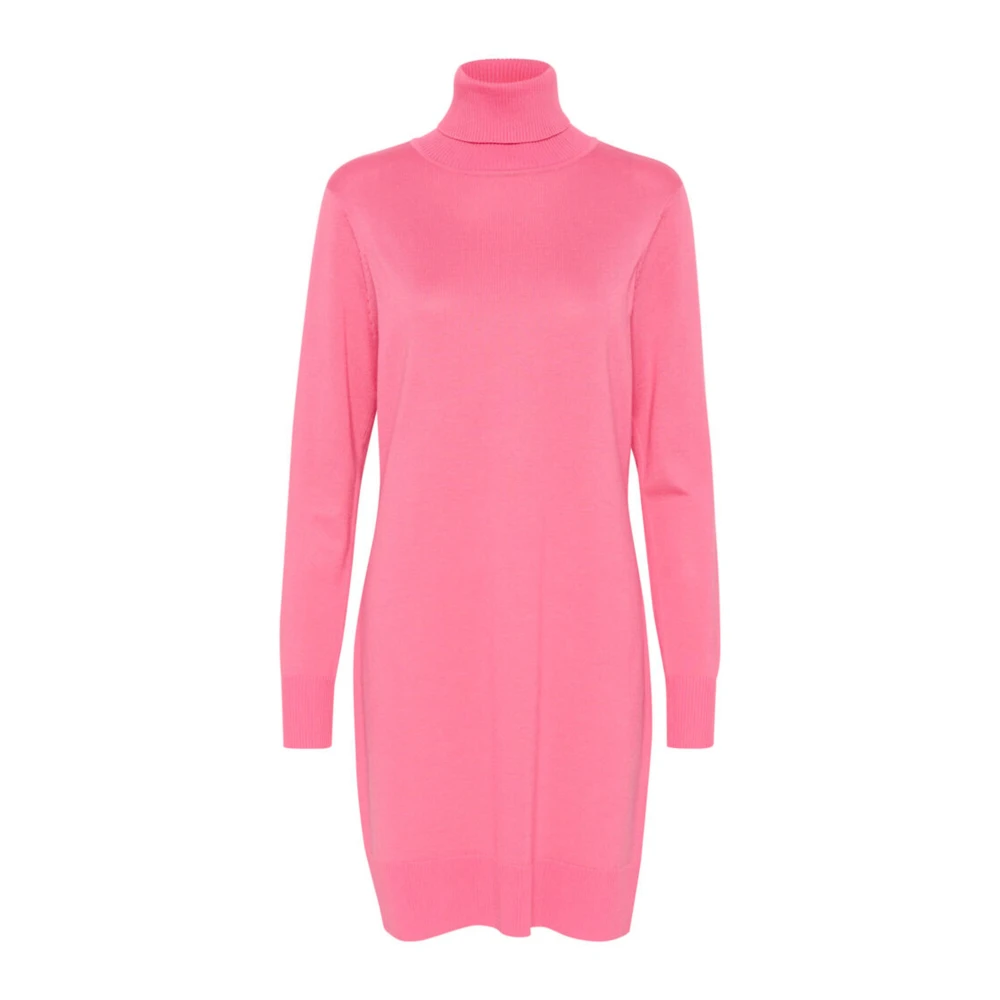 Saint Tropez Pink Chateau Rose Rollneck Dress - Female - Knitted Dresses - L - Dresses