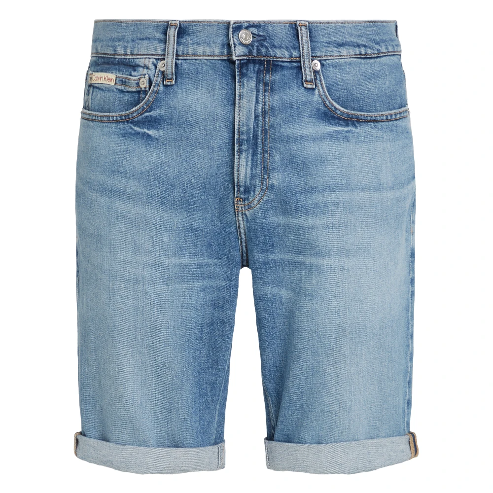 Calvin Klein Men's Blue Denim Shorts, W31, Denim Shorts With 5 Pockets