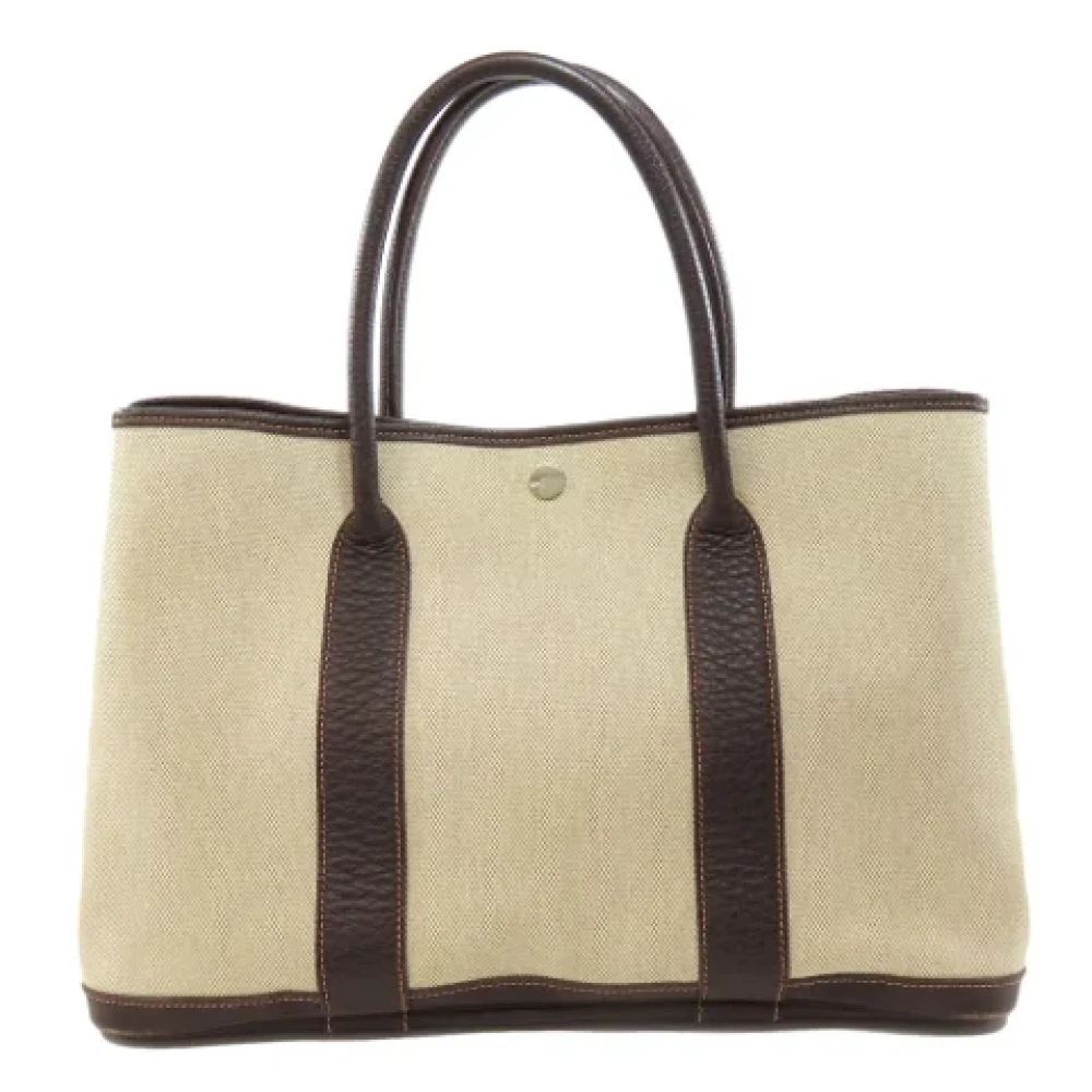 Hermès Vintage Pre-owned Canvas handbags Beige Dames