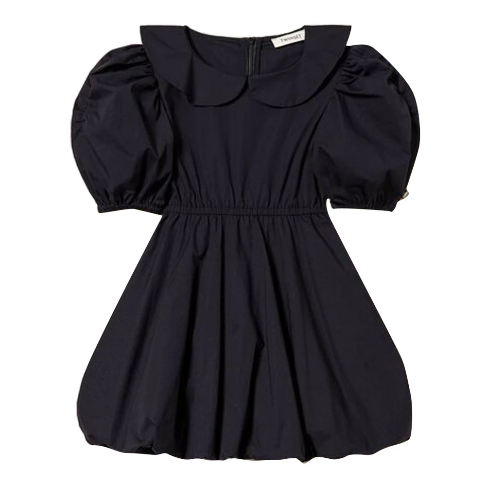 Twinset Girls Black Dresses, 12 Y, Poplin Cotton Dress