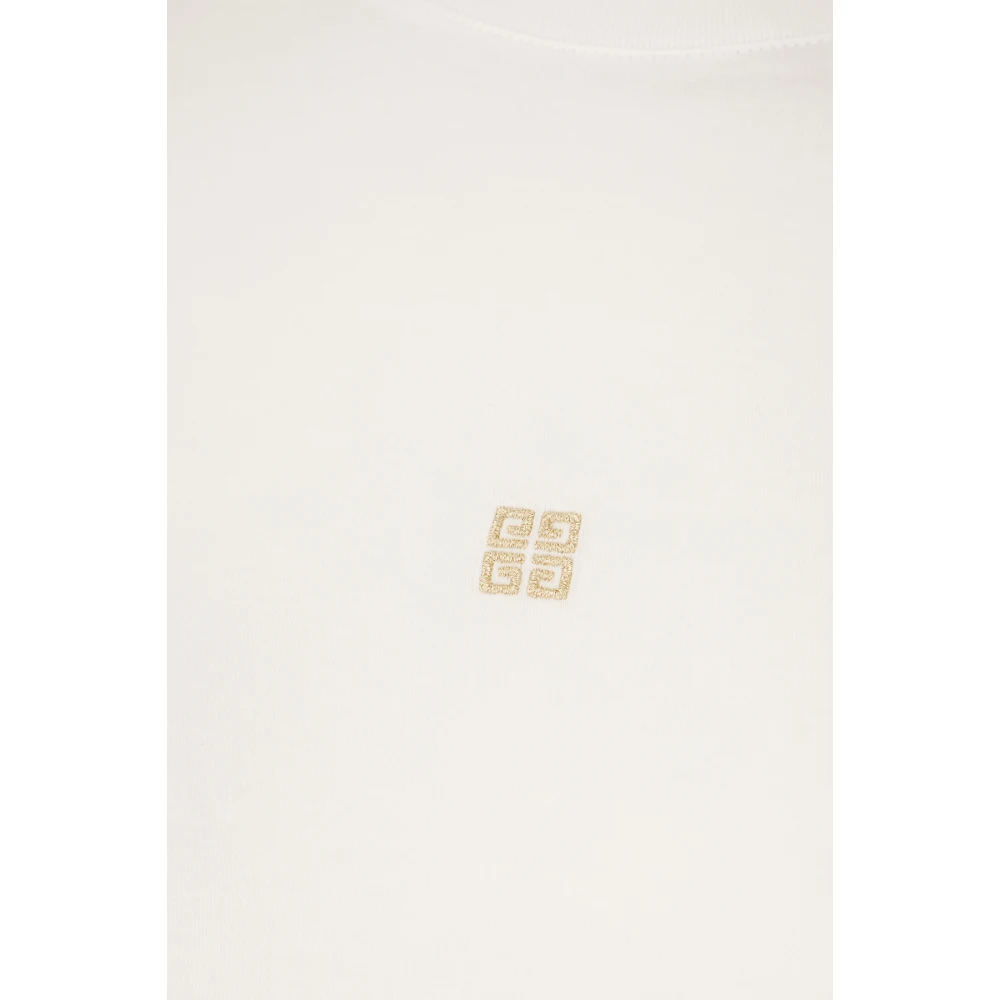 Givenchy Slim fit T-shirt van katoen met 4G-detail White Dames