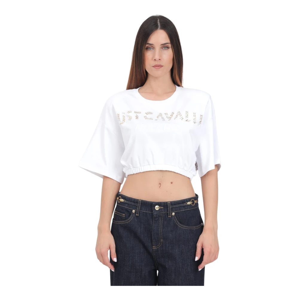 Just Cavalli Witte T-shirts & Polo's voor vrouwen White Dames