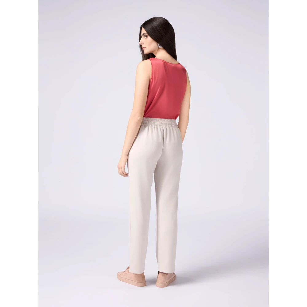 Oltre Zachte joggingbroek met trekkoord Beige Dames