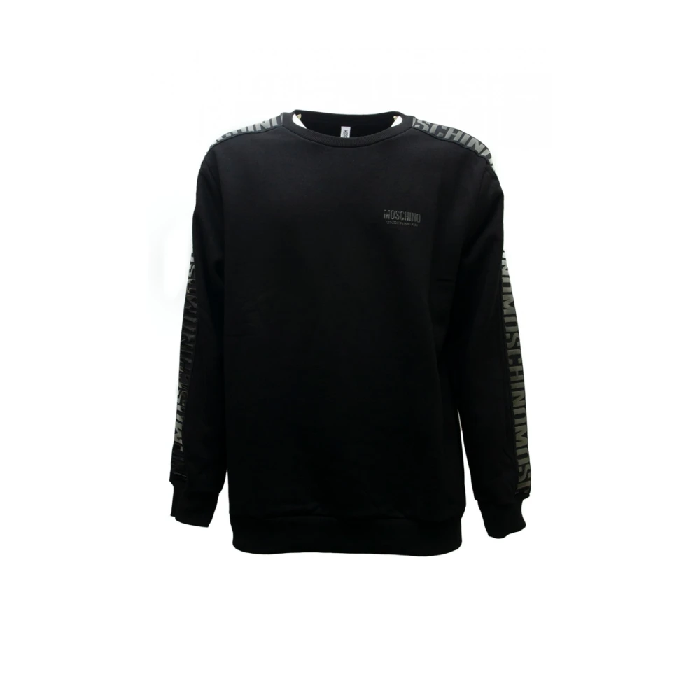 Moschino Zwarte Katoen Modal Sweatshirt met Logo Details Black Heren