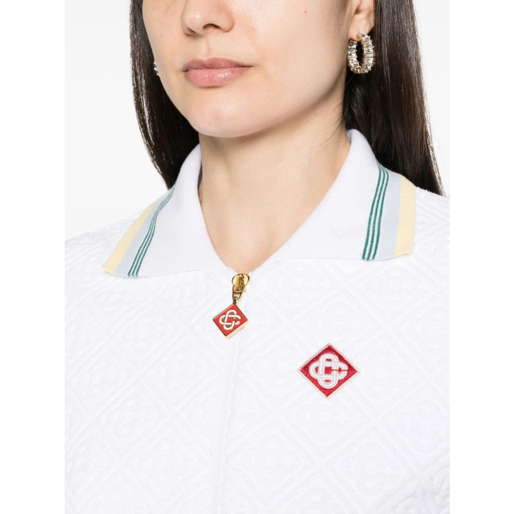 Casablanca Geborduurd Logo Handdoek Sweater White Dames