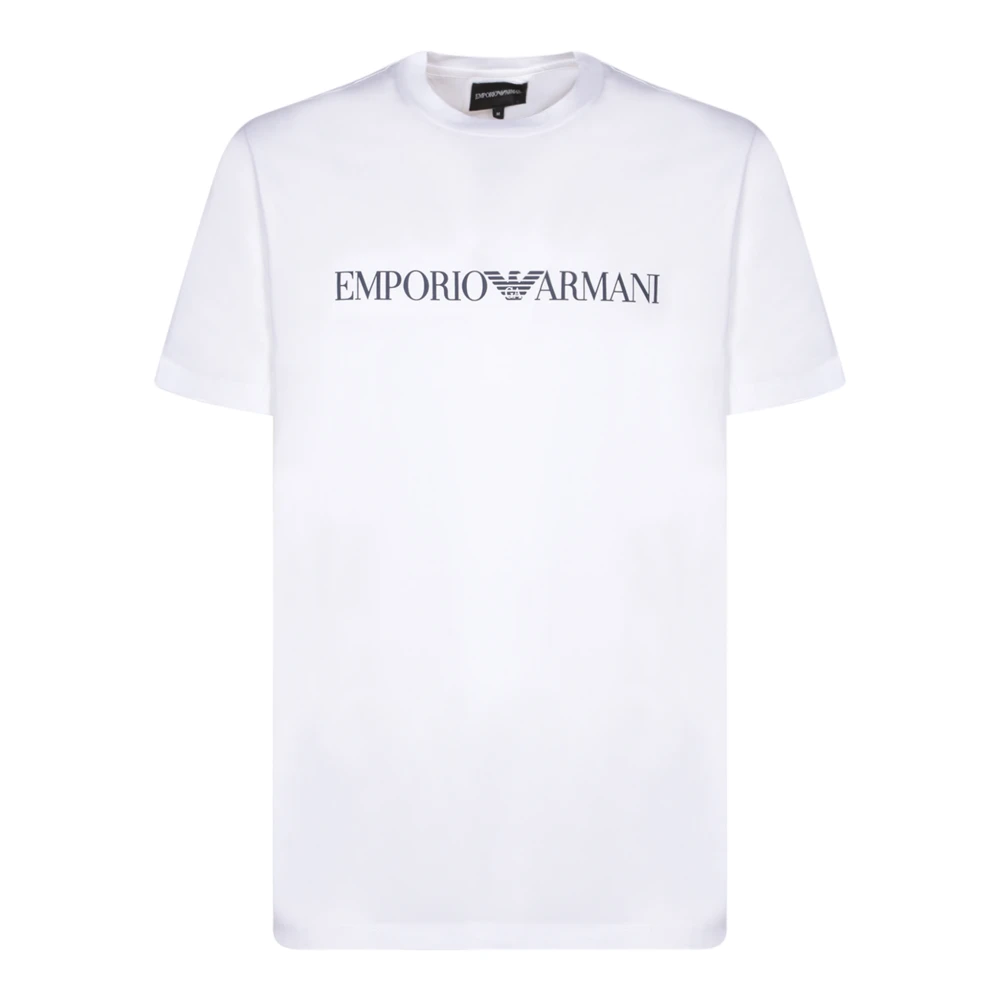 Emporio Armani Mannelijk Wit Heren, Tops, : Katoen, Groot