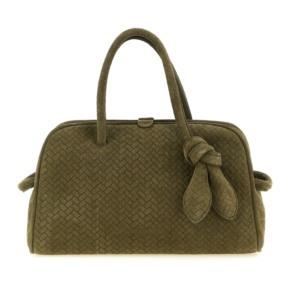 Jacquemus Green Handbags, Female, One Size, Le Petit Turismo Bowling Handbag