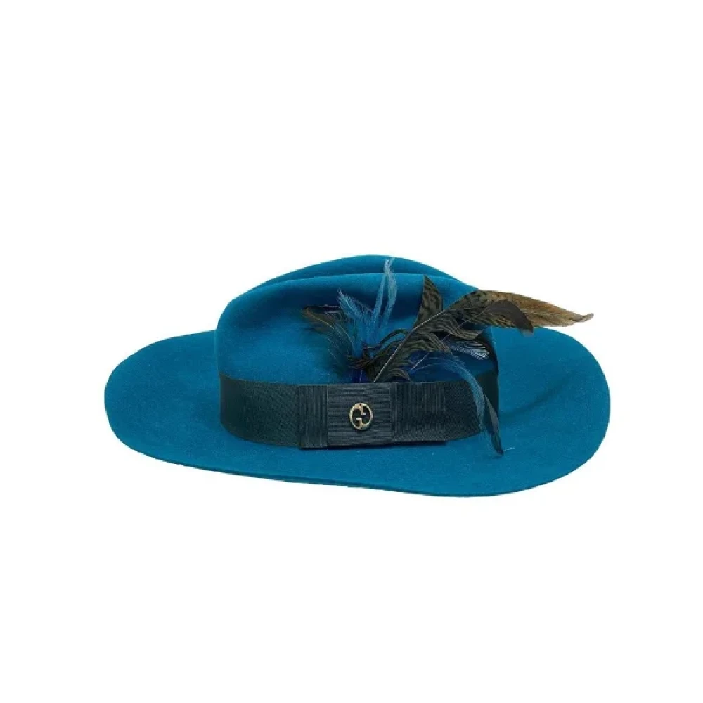 Gucci Vintage Pre-owned Bomull hattar-och-kepsar Blue, Dam
