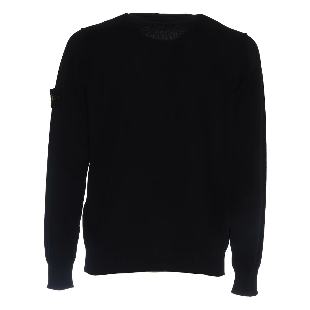 Stone Island Zwarte Crew Neck Sweater Black Heren