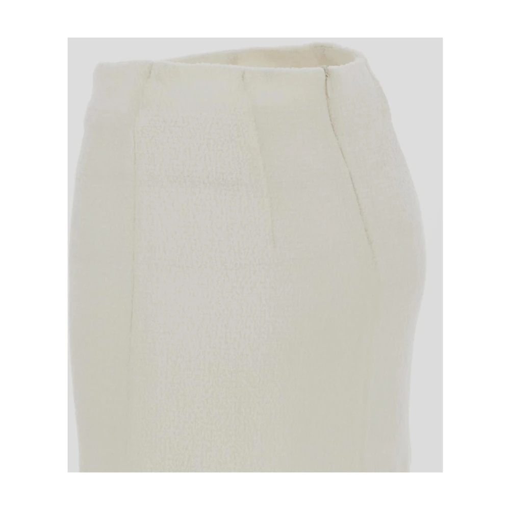 Tagliatore Ivory Wool Tweed Mini Rok White Dames