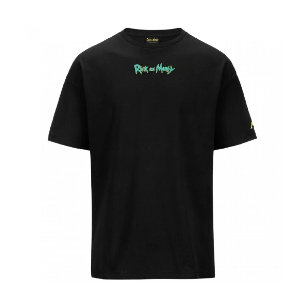 Kappa Katoenen T-shirt met Rick en Morty Black Heren