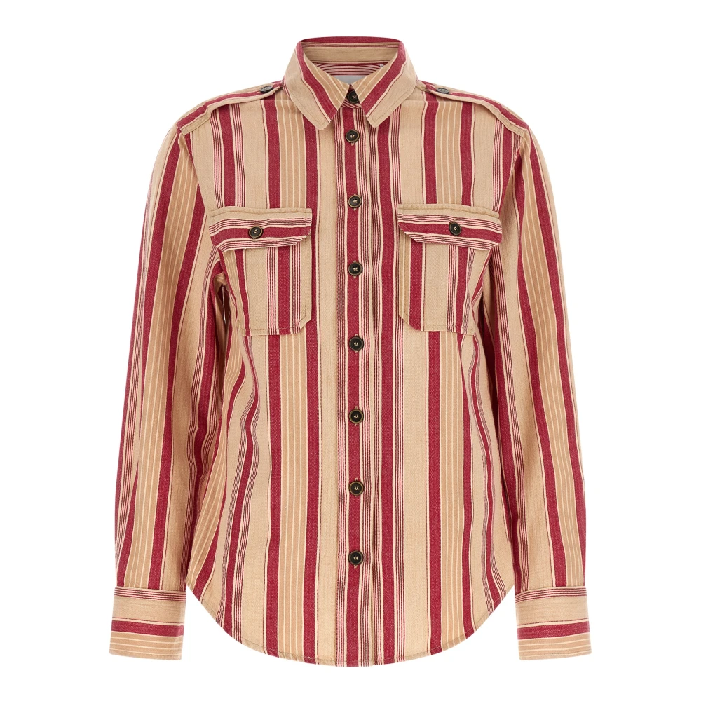Marant Étoile Women's Multicolor Shirts, Xs, Gelva Striped Cotton Shirt