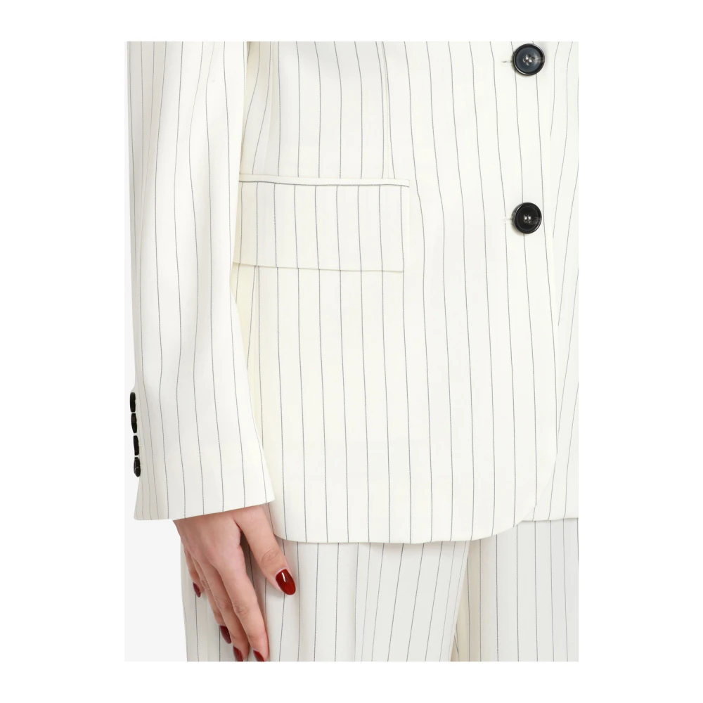 Msgm Witte Katoenen Jas met Knoopsluiting White Dames