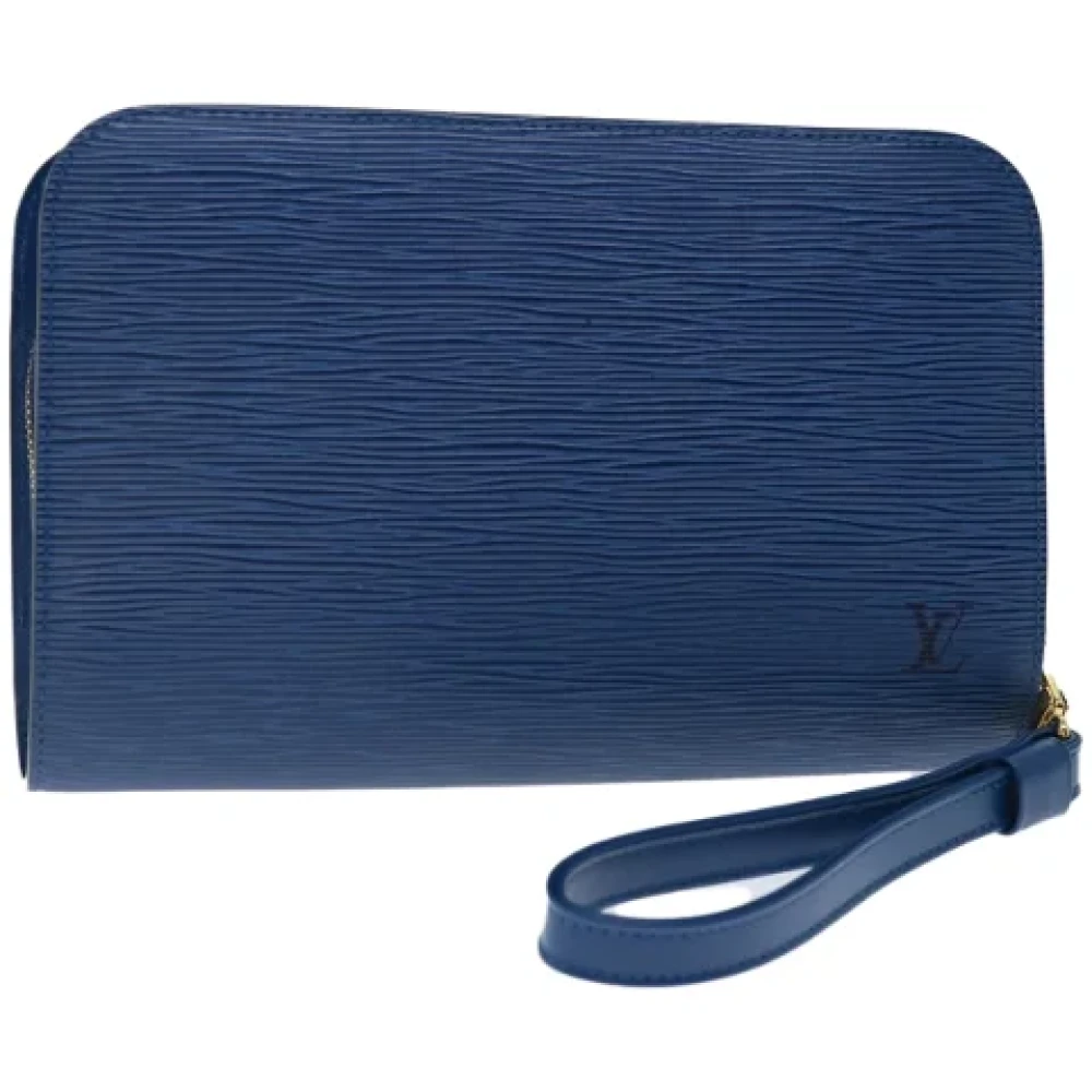 Louis Vuitton Vintage Pre-owned Leather clutches Blue Dames