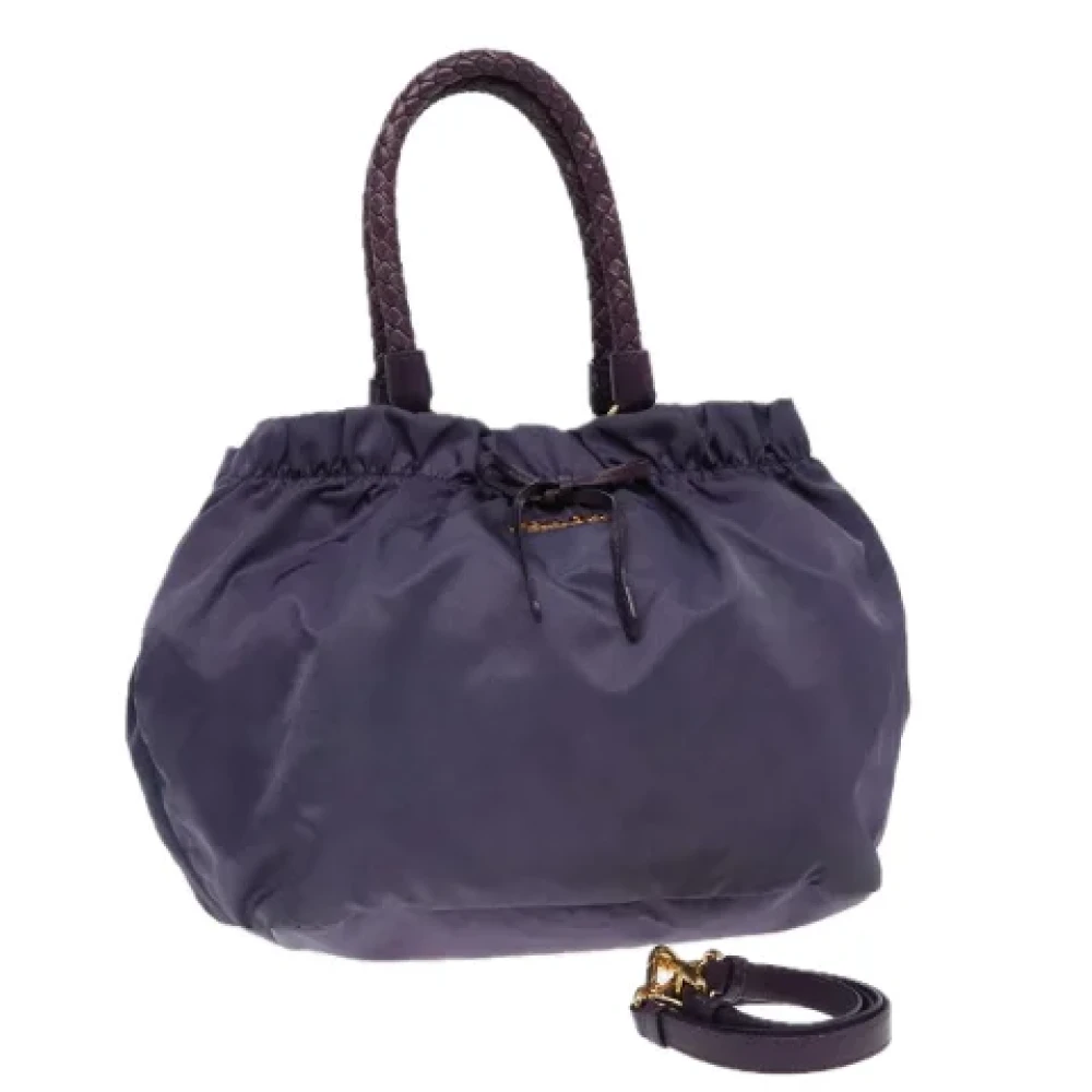 Prada Vintage Pre-owned Nylon handbags Purple Dames
