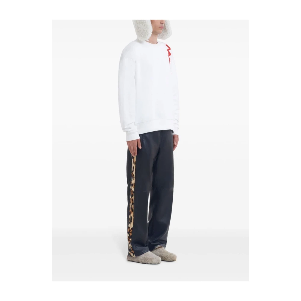 Marni Logo Appliqué Sweater White Heren