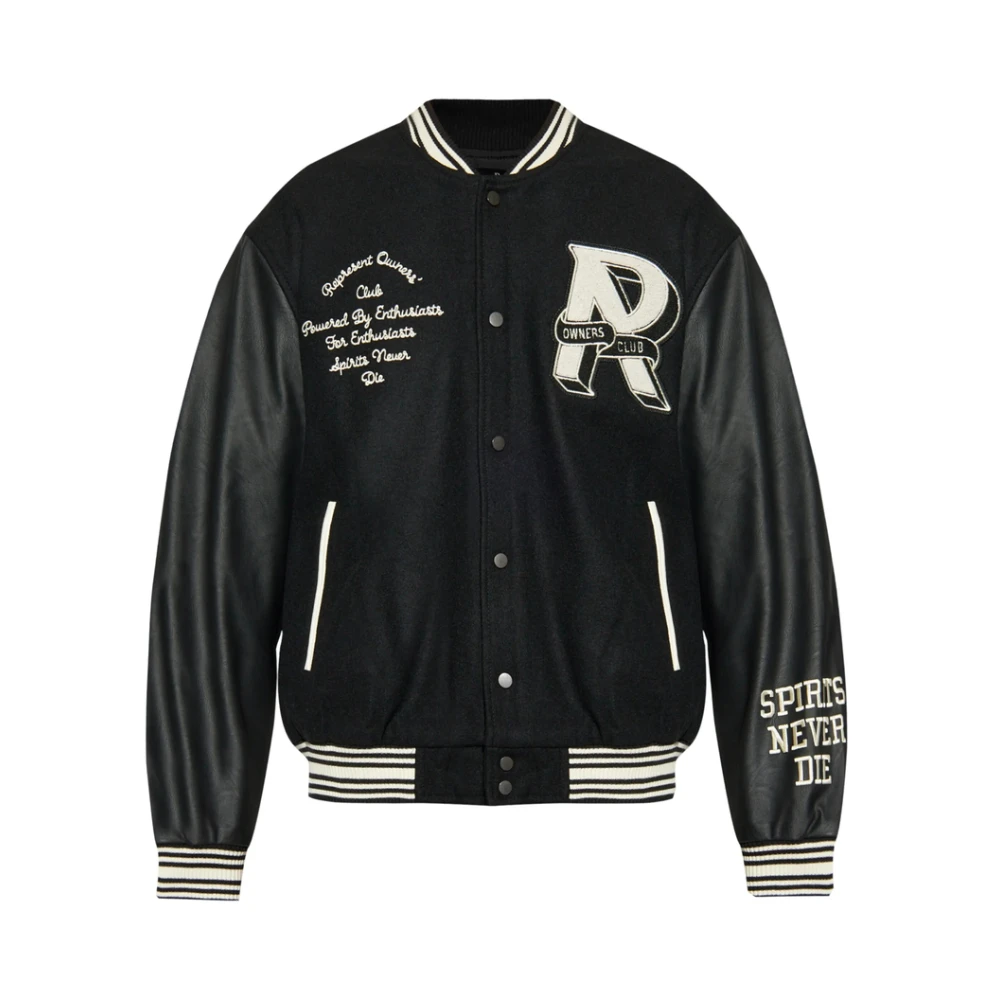 Represent Zwarte Ribgebreide Trim Jas Black Heren