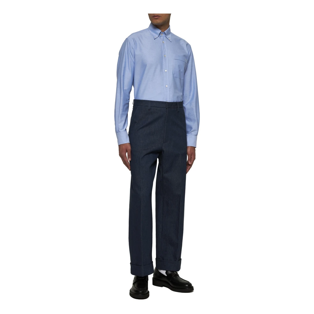 Valentino Lichtblauwe Button-Down Overhemd Blue Heren