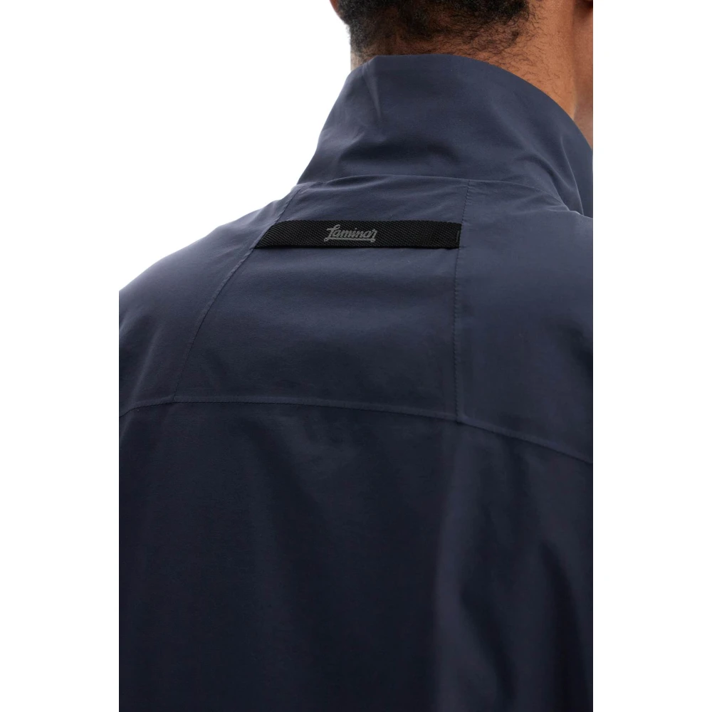 Herno Donker Waterdicht Gilet met Hoge Kraag Blue Heren
