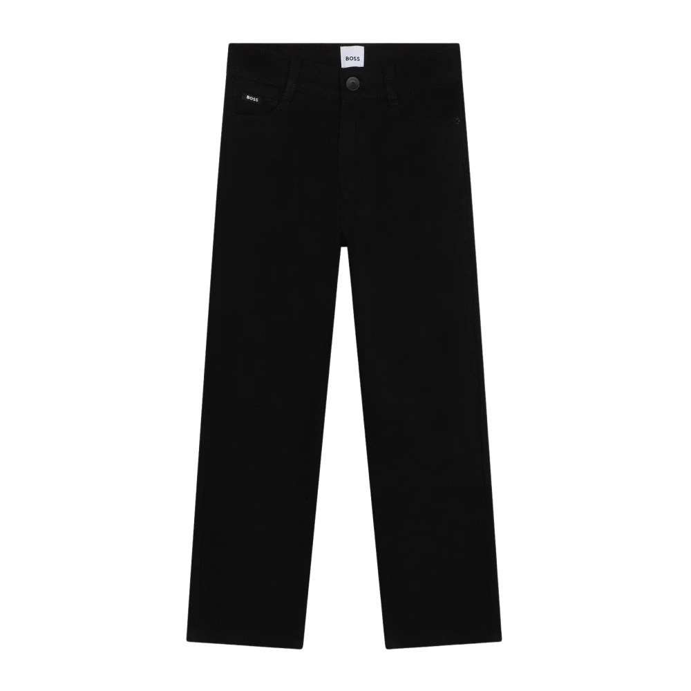 Hugo Boss Elegante zwarte katoenen broek voor kinderen Black Heren