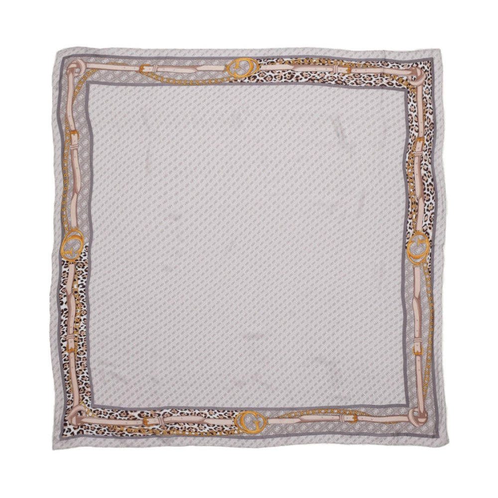 Guess Gedrukte Viscose Sjaal Beige Print Beige Dames