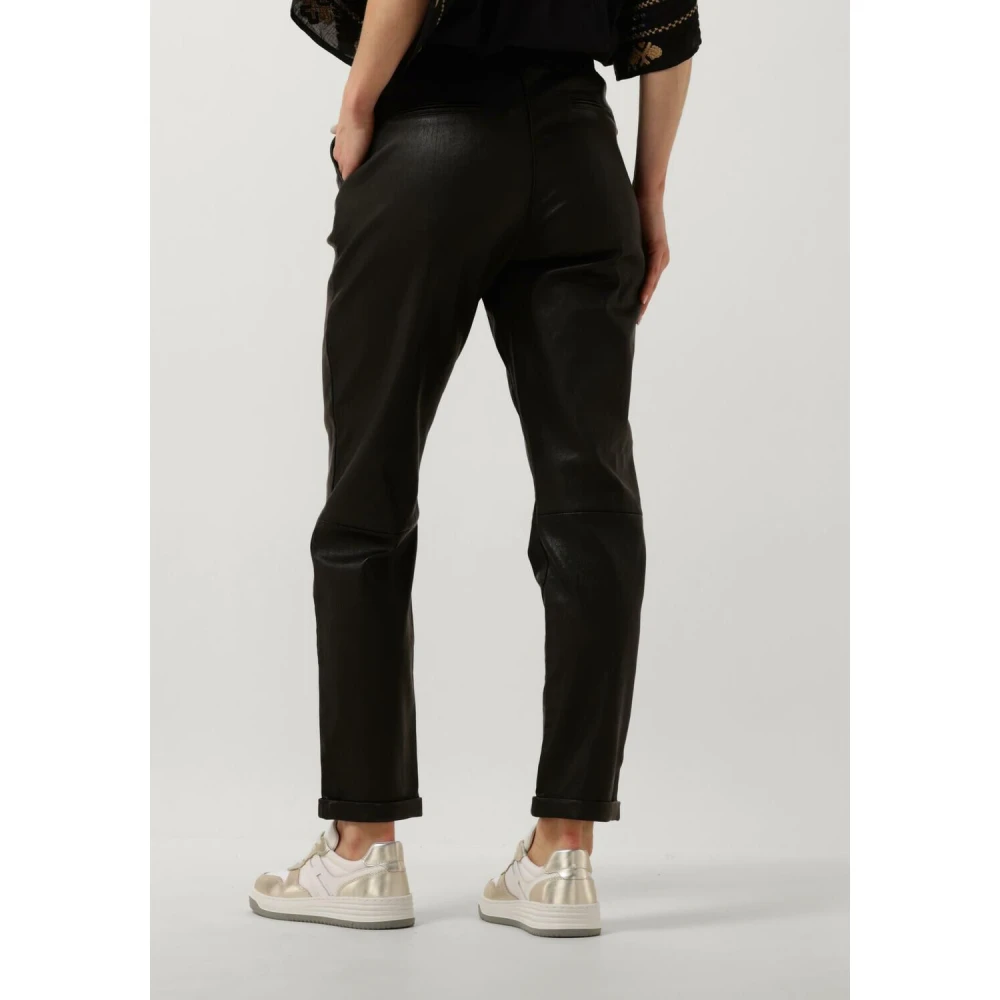 Ibana Zwarte leren broek Pascal Black Dames