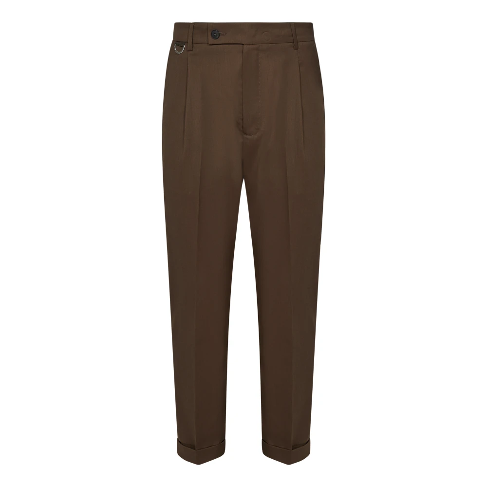 Low Brand Slim-Fit Bruine Wollen Broek Brown Heren