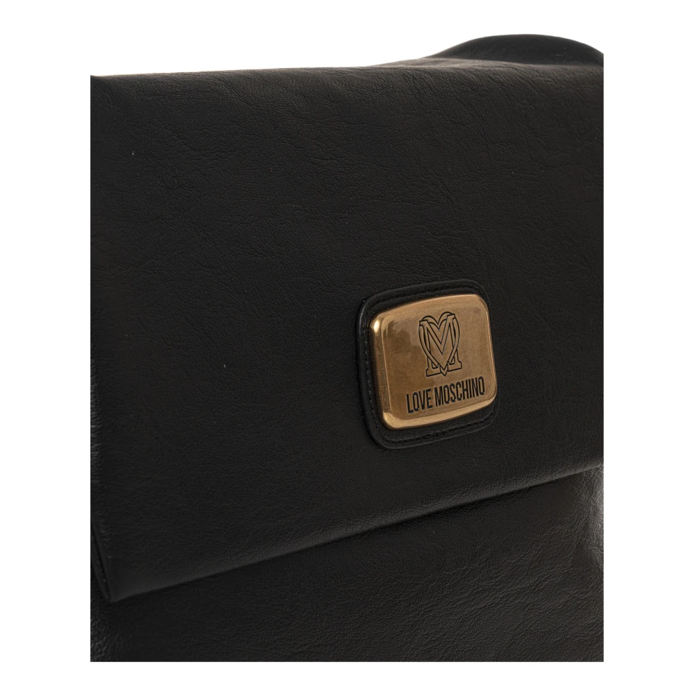 Love Moschino Schoudertas met Logo en Handvat Black Dames