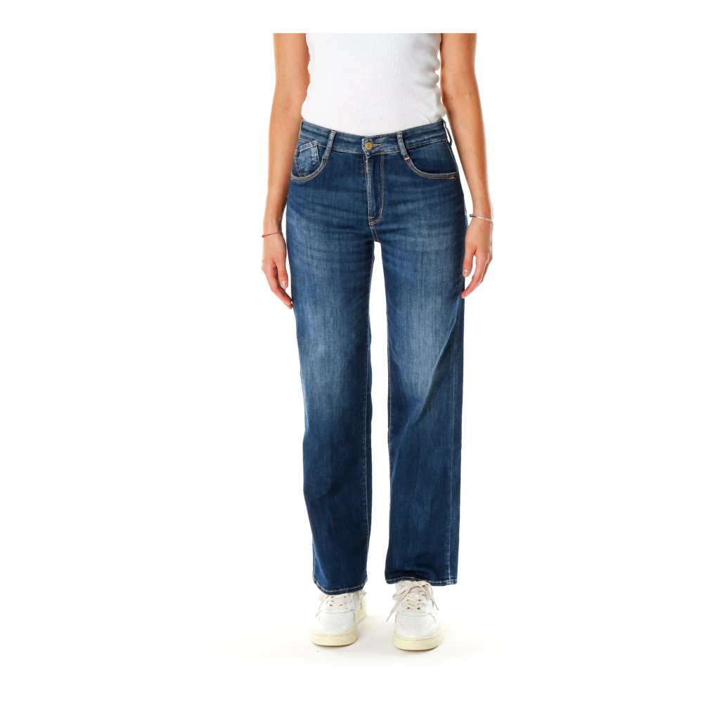 Le Temps Des Cerises Hoge Taille Straight Fit Jeans Blue Dames