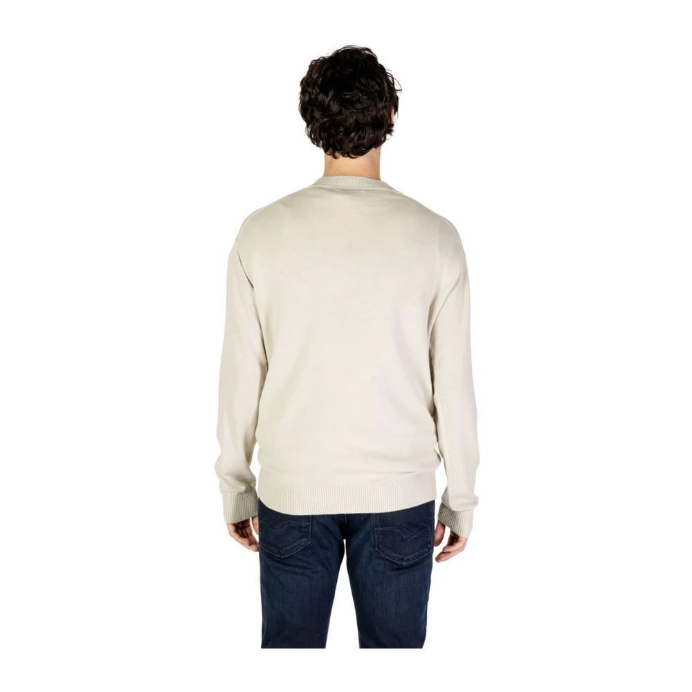 Calvin Klein Jeans Katoen Wolmix Trui Beige Heren