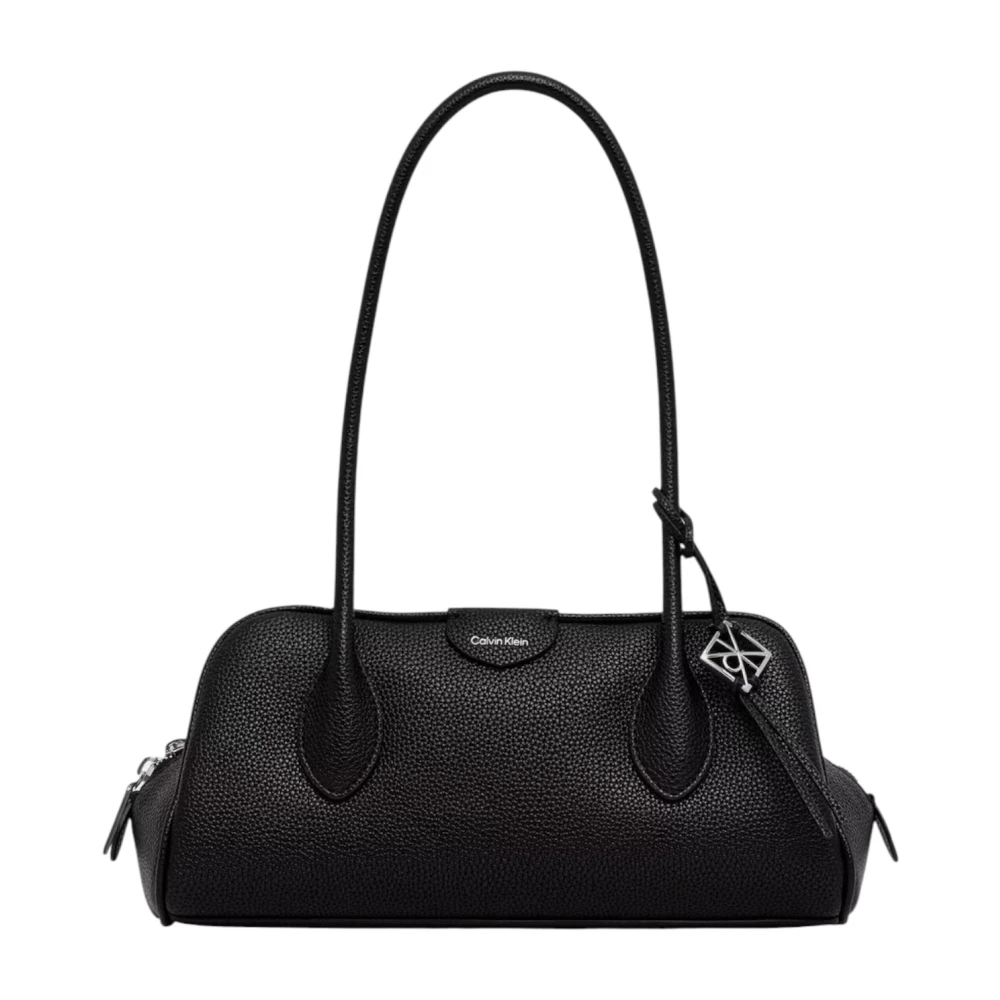 Calvin Klein Women's Black Emblem Trio Pebble Shoulder Bag - Shoulder Bags - One Size - Bags