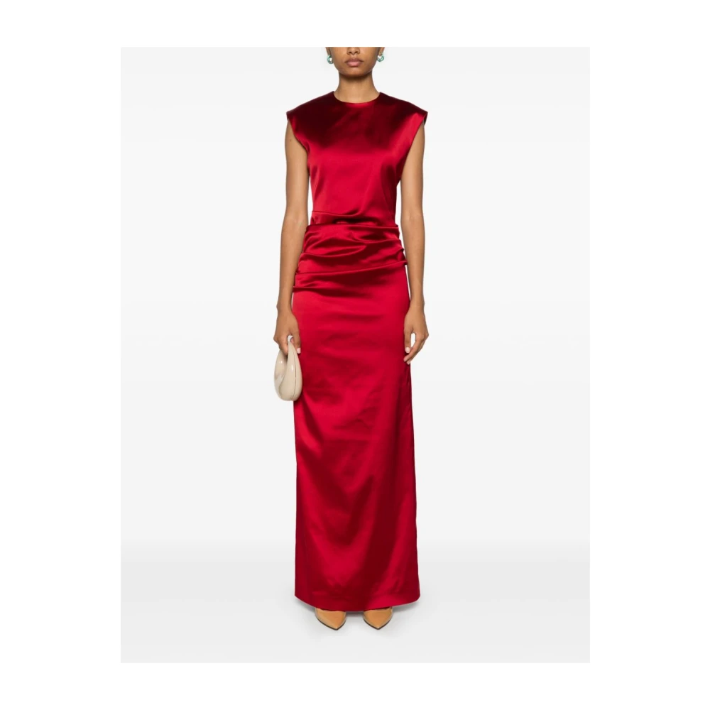 Max Mara Rode Jurk Verhoog Garderobe Elegante Stijl Red Dames