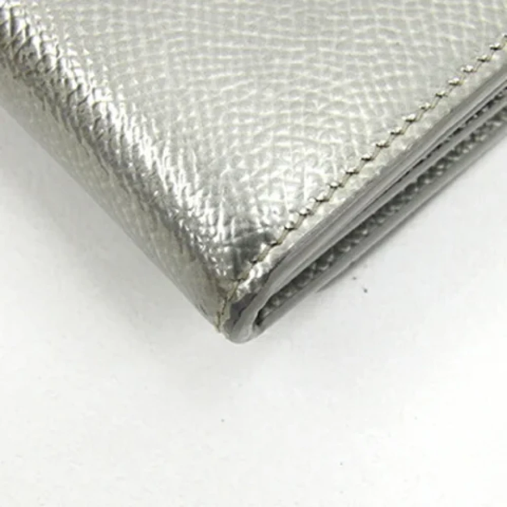 Bvlgari Vintage Pre-owned Leather wallets Gray Dames