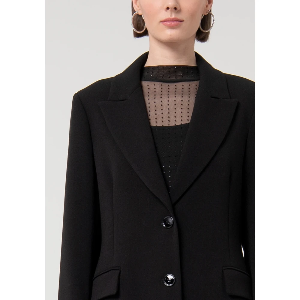 Fracomina Zwarte Winterjassen Black Dames