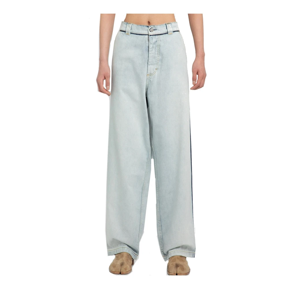 Maison Margiela Wijde Spijkerbroek Blauw Blue Heren