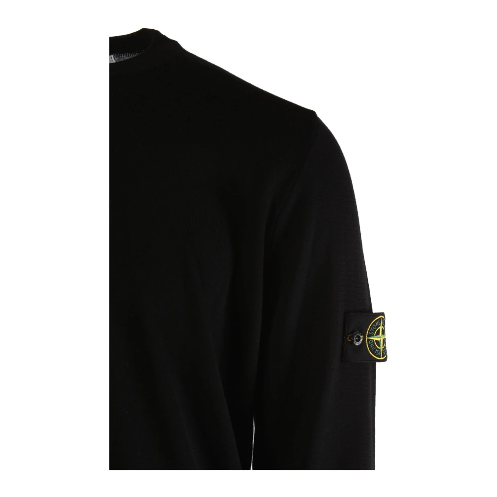 Stone Island Zwarte Wollen Trui voor Heren Black Heren