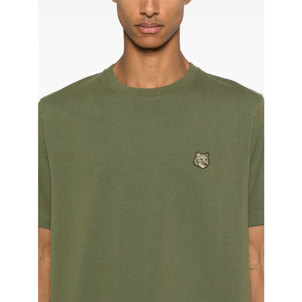Maison Kitsuné Groene Fox Head Patch T-shirt Green Heren