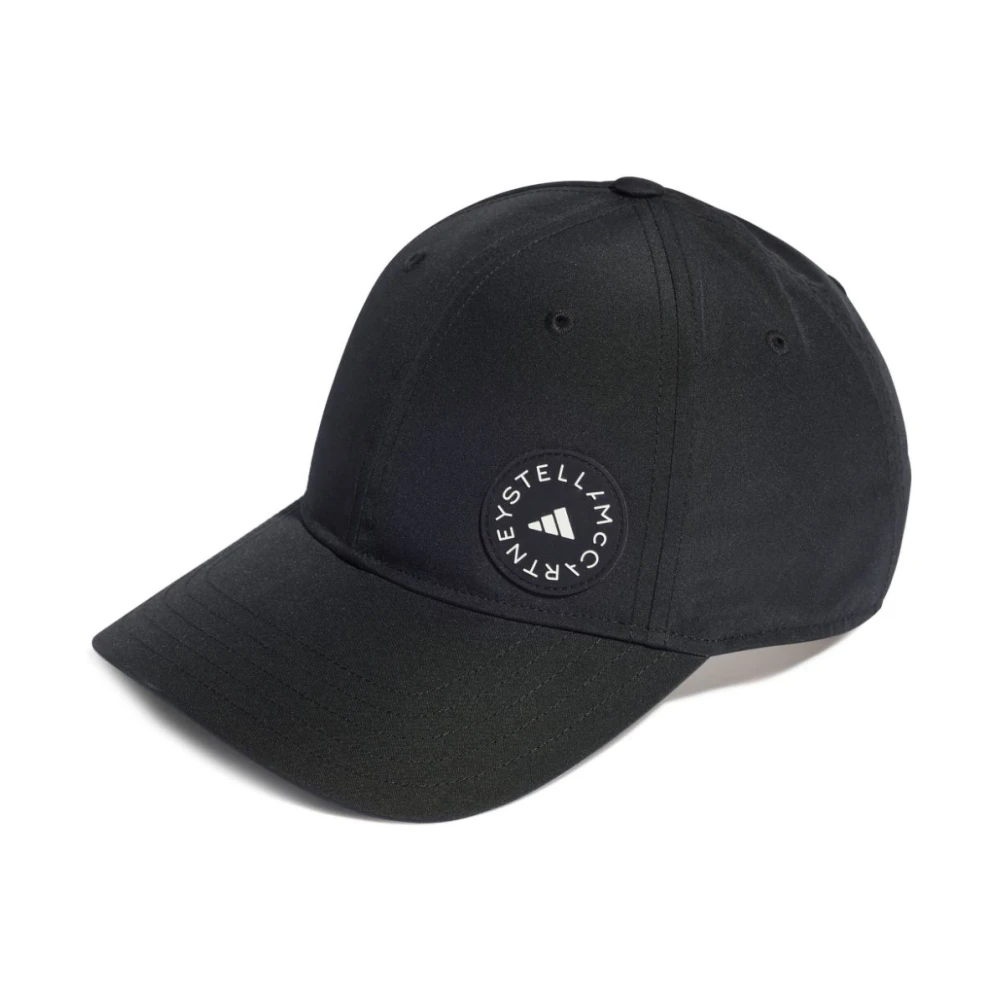 Adidas By Stella Mccartney Donna Nero Cappellino In Nylon Con Stampa Del Logo