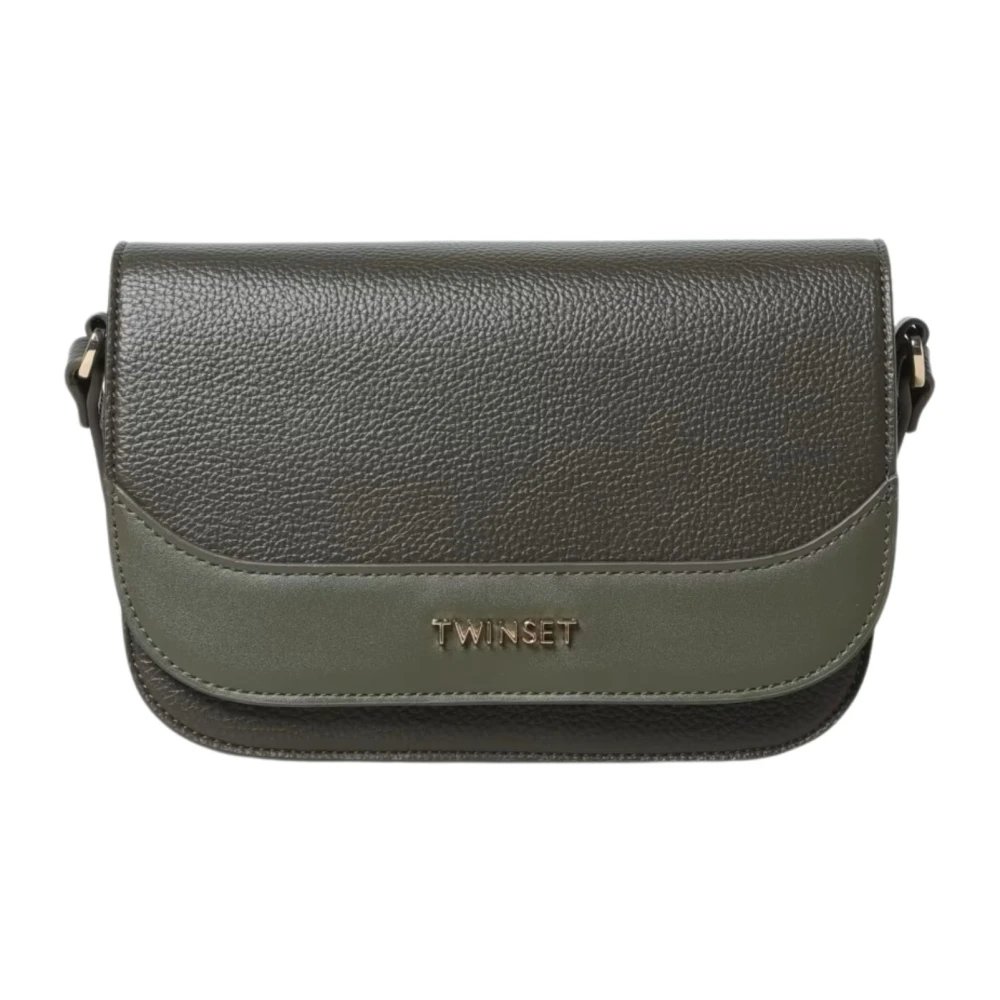 Twinset Schoudertas van glad synthetisch leer Green Dames